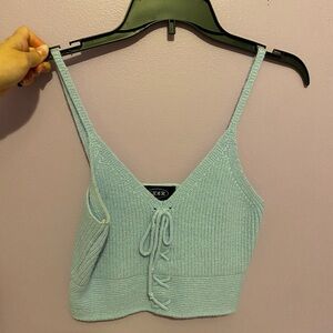 Baby blue crochet tank top